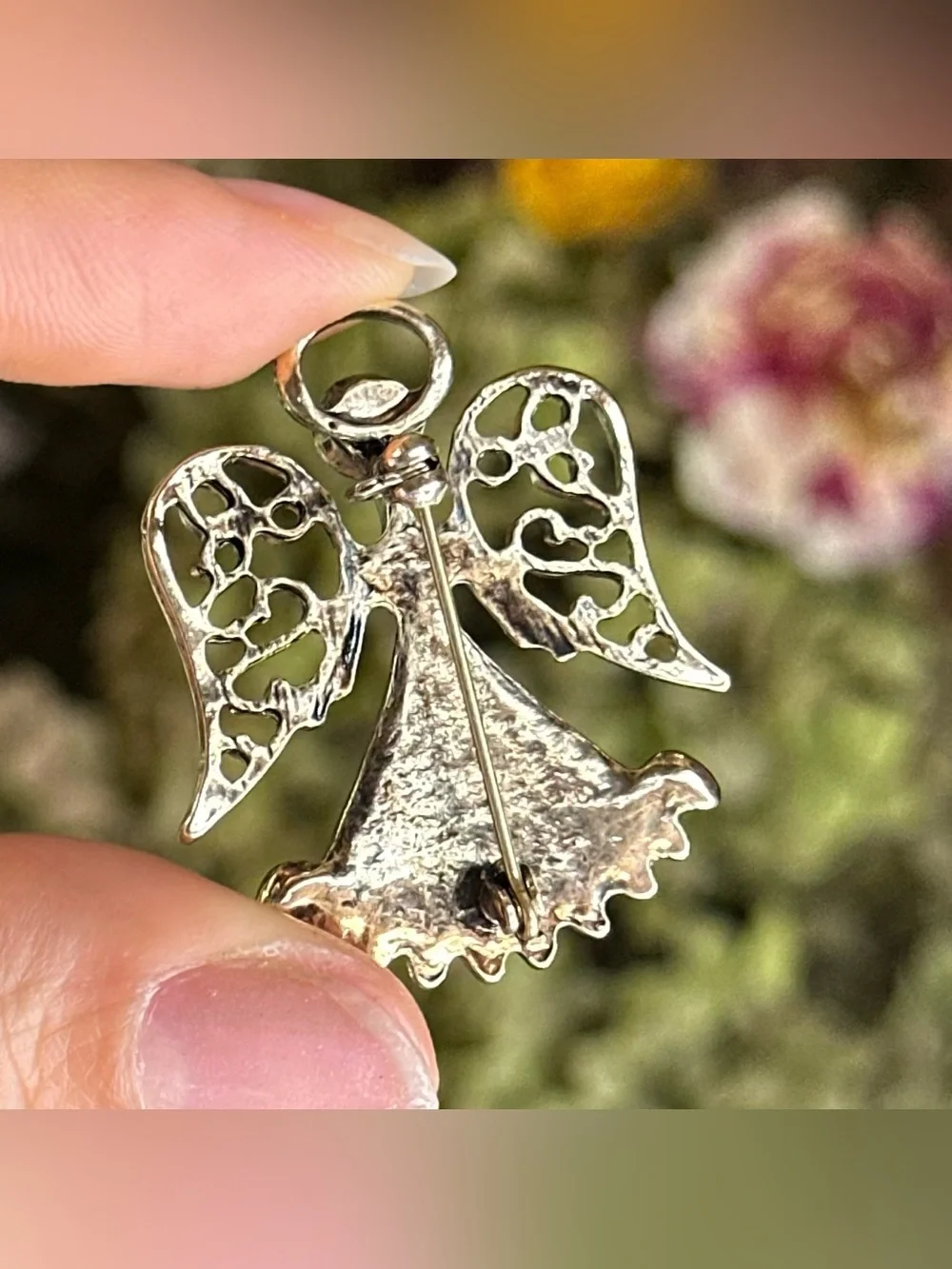Vintage Rhinestone Angle Brooch